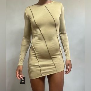 Brown/tan long sleeve dress